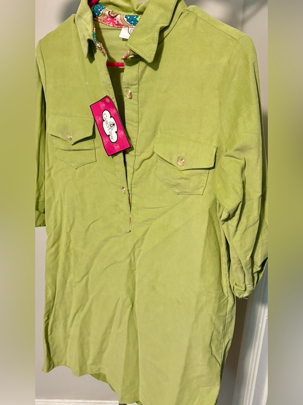 Women’s Midi Shirt Dress in Lime Green